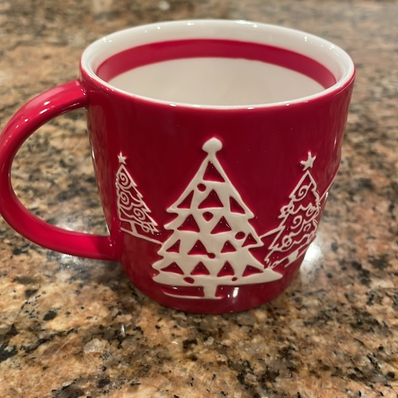 Starbucks Mug Holiday Xmas 2007 red penguin snowman trees snowflakes VGUC - Picture 2 of 5